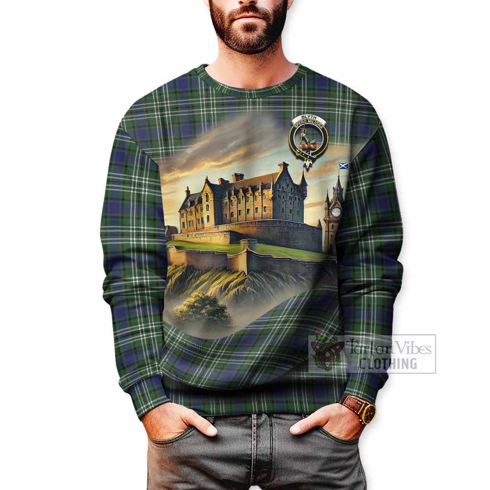 Blyth Tartan Family Crest Sweatshirt with Scottish Ancient Castle Style - Tartan Vibes Clothing