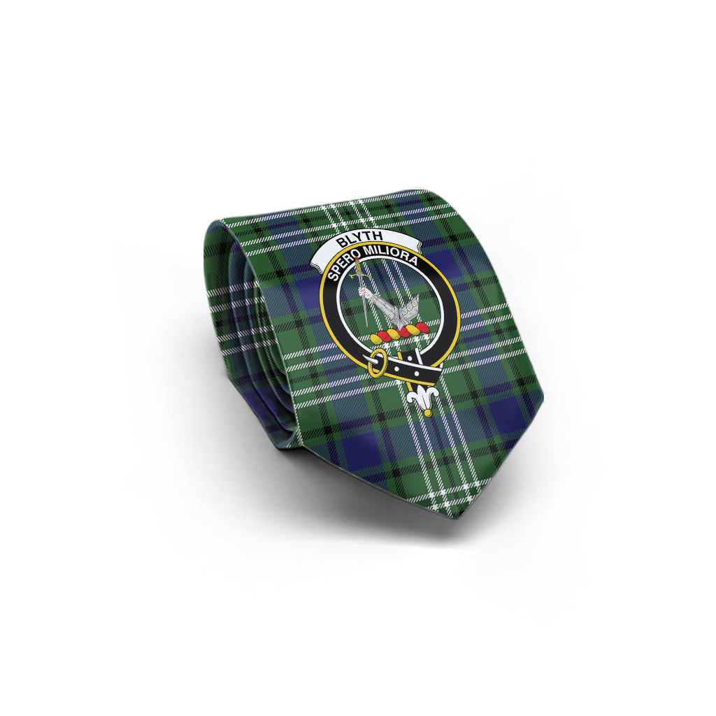 Blyth Tartan Classic Necktie with Family Crest - Tartan Vibes Clothing