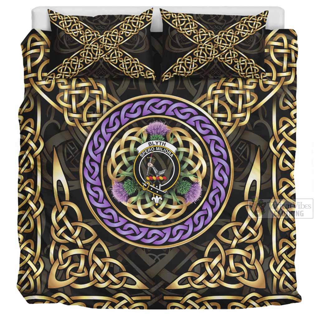 Blyth Clan Crest Bedding Set Celtic Scottish Thistle UK Bedding Set UK Super King 104*94 inch - Tartan Vibes Clothing