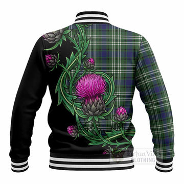 Blyth Tartan Baseball Jacket Resilient Scottish Thistle - Tartan Vibes Clothing