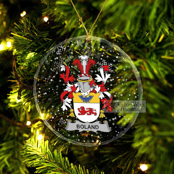 Boland Irish Clan Christmas Glass Ornament with Coat of Arms