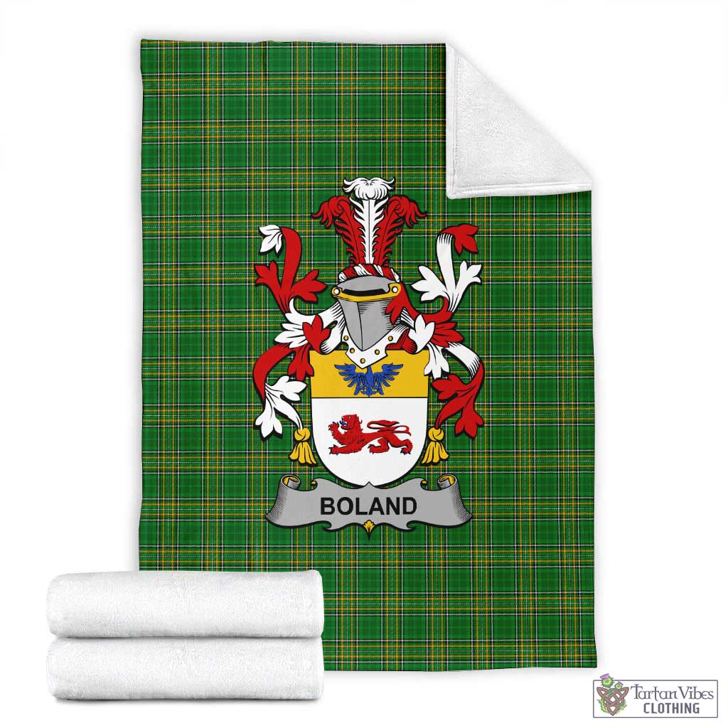 Boland Irish Clan Tartan Blanket with Coat of Arms X-Large 59 x 79 inches 150 x 200 cm - Tartan Vibes Clothing