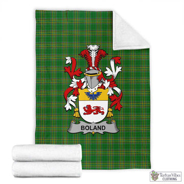 Boland Irish Clan Tartan Blanket with Coat of Arms X-Large 59 x 79 inches 150 x 200 cm - Tartan Vibes Clothing