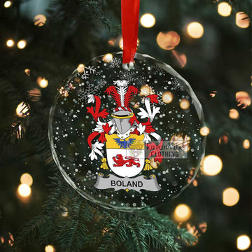 Boland Irish Clan Christmas Glass Ornament with Coat of Arms