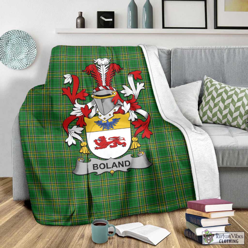 Boland Irish Clan Tartan Blanket with Coat of Arms - Tartan Vibes Clothing
