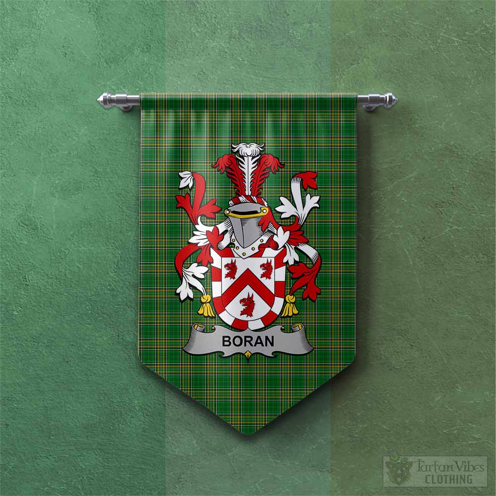 Boran Irish Clan Tartan Gonfalon, Tartan Banner with Coat of Arms Chevron - Tartan Vibes Clothing