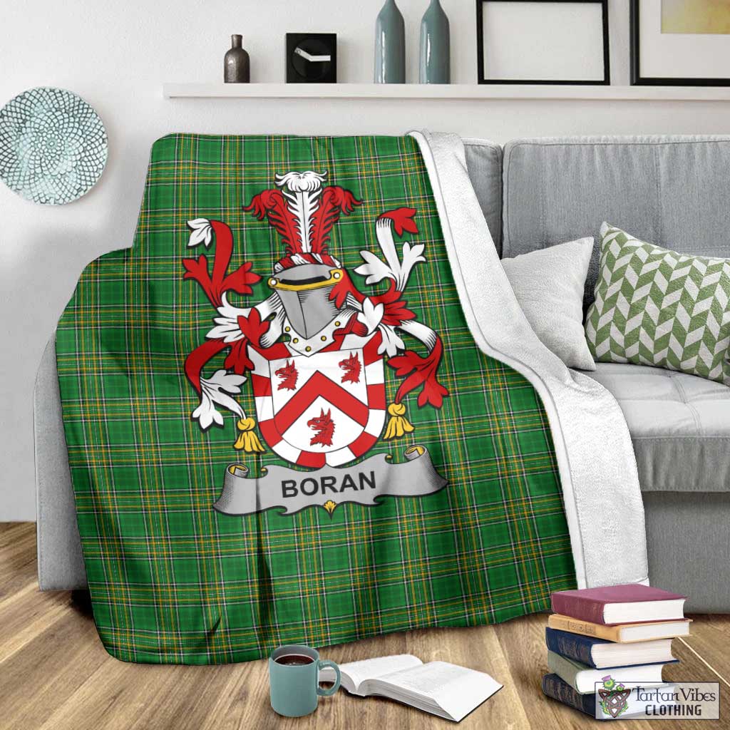 Boran Irish Clan Tartan Blanket with Coat of Arms - Tartan Vibes Clothing