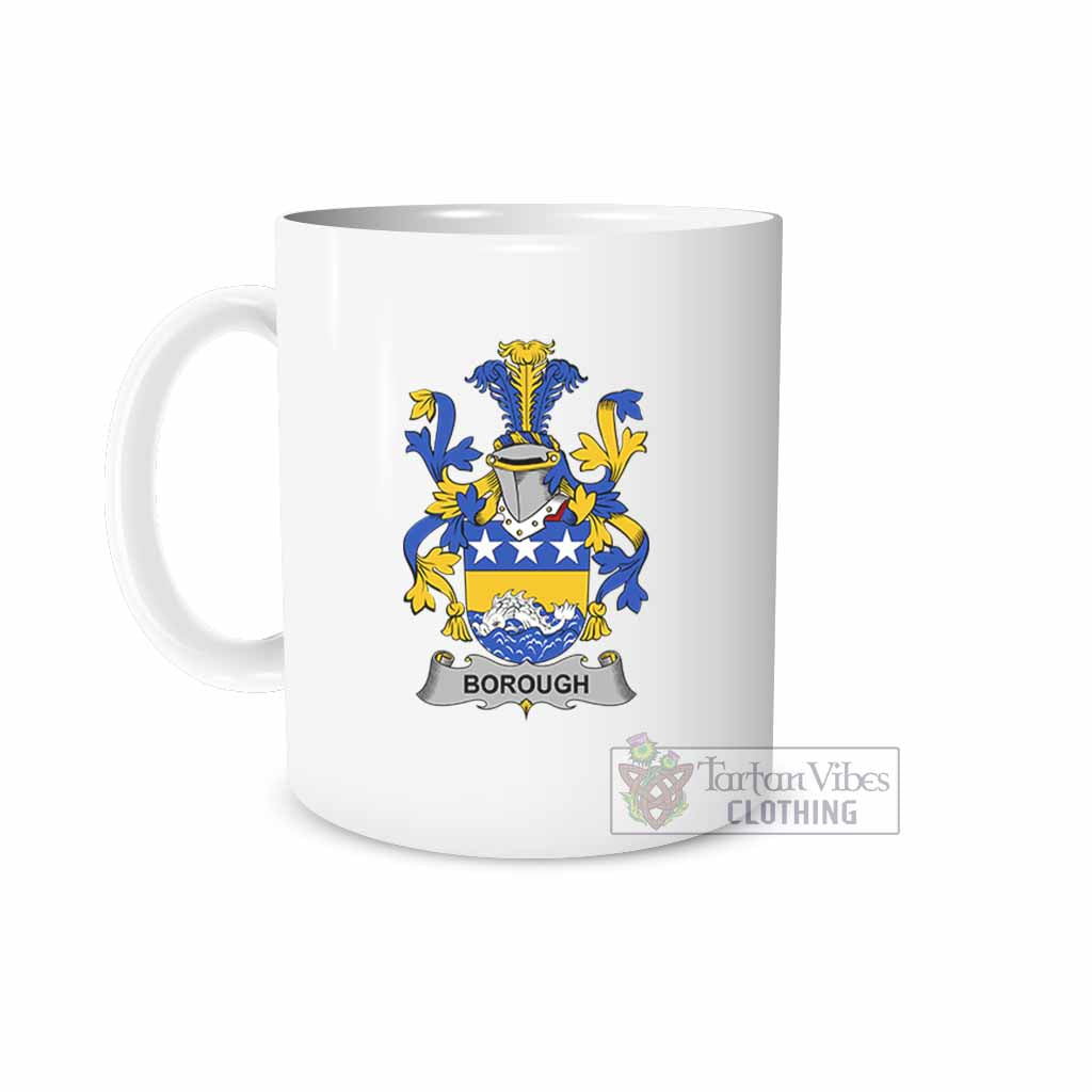 Borough Irish Clan Coat of Arms Ceramic Mug White - 2D-tartanvibesclothing