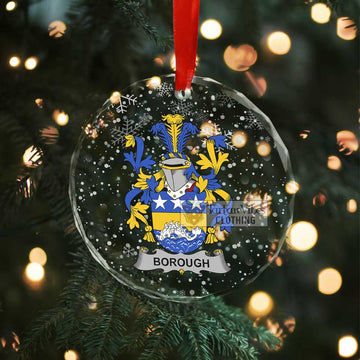 Borough Irish Clan Christmas Glass Ornament with Coat of Arms