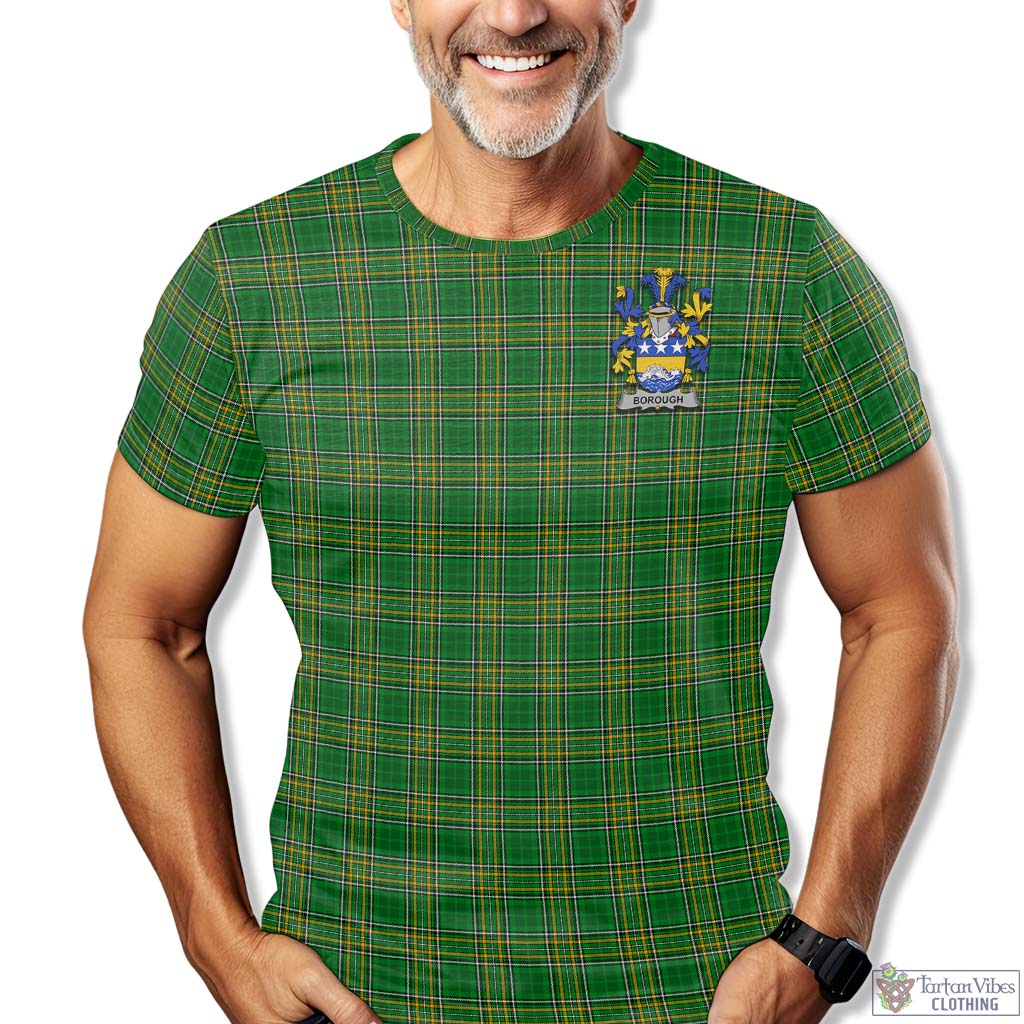 Borough Irish Clan Tartan T-Shirt with Family Seal - Tartan Vibes Clothing