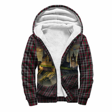 Borthwick Tartan Family Crest Sherpa Hoodie with Scottish Ancient Castle Style Unisex S - Tartan Vibes Clothing
