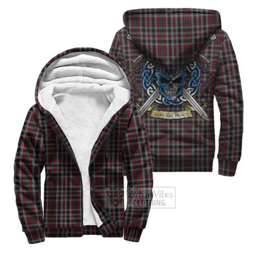 Borthwick Tartan Sherpa Hoodie with Family Crest Celtic Skull Style Unisex S - Tartan Vibes Clothing