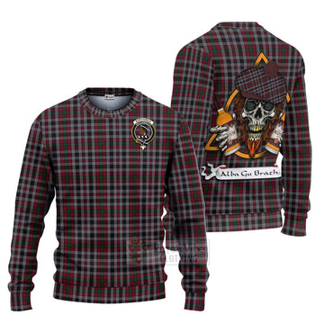 Borthwick Tartan Ugly Sweater with Family Crest and Bearded Skull Holding Bottles of Whiskey Unisex - Tartan Vibes Clothing