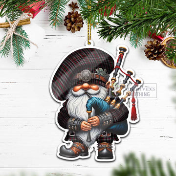 Borthwick Tartan Bagpiper Gnome Christmas Ornament