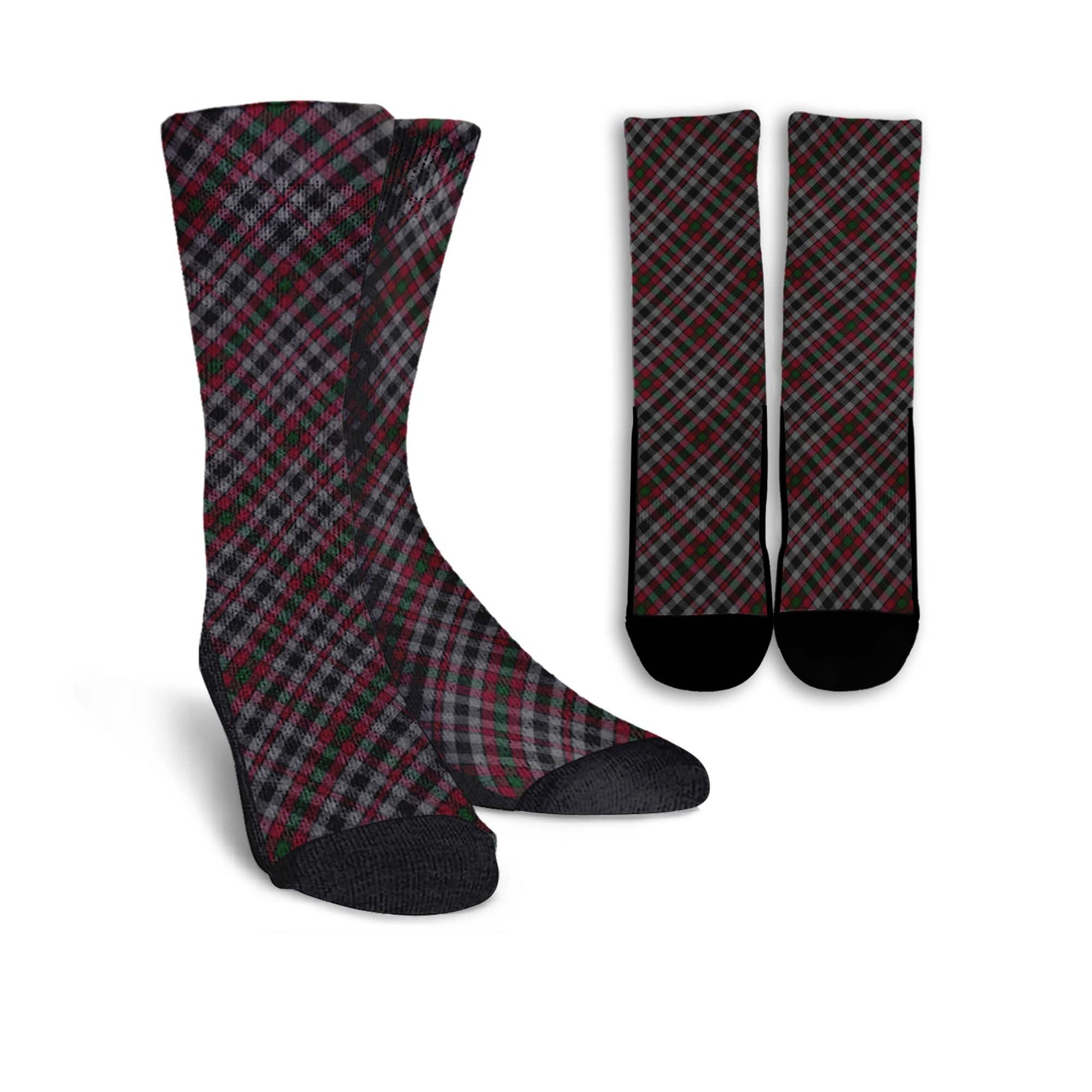 Borthwick Tartan Crew Socks Cross Tartan Style - Tartanvibesclothing