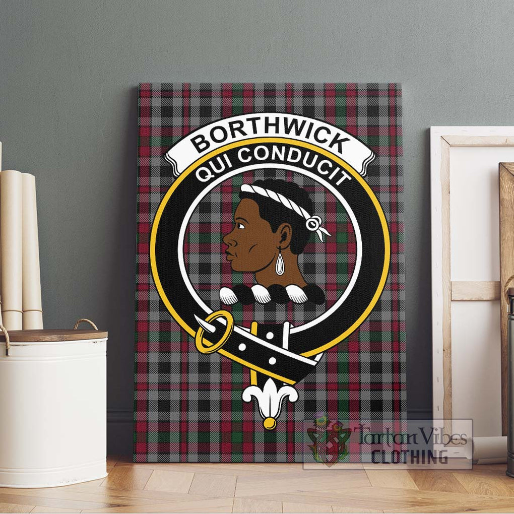 Borthwick Tartan Canvas Print Wall Art with Family Crest Without Frame - Tartan Vibes Clothing