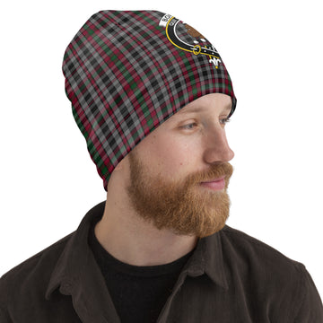 Borthwick Tartan Beanies Hat with Family Crest