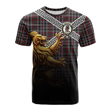 Borthwick Crest Tartan Cotton T-shirt with Golden Lion Emblem Celtic Style Kid's Shirt - Tartan Vibes Clothing