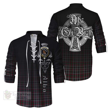 Borthwick Tartan Ghillie Kilt Shirt Featuring Alba Gu Brath Family Crest Celtic Inspired Men - Tartan Vibes Clothing