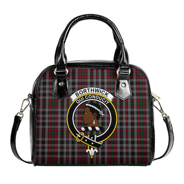 Borthwick Tartan Shoulder Handbags with Family Crest One Size 9*21*24 cm (3.54*8.27*9.45 inches) - Tartan Vibes Clothing