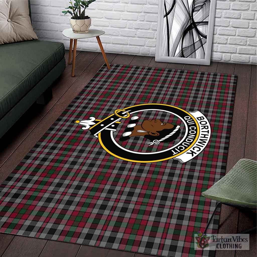 Tartan Vibes Clothing Borthwick Tartan Area Rug with Family Crest