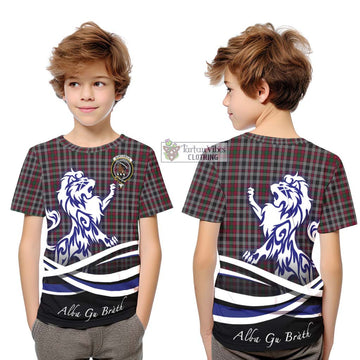 Borthwick Tartan Kid T-Shirt with Alba Gu Brath Regal Lion Emblem Youth XL Size14 - Tartan Vibes Clothing