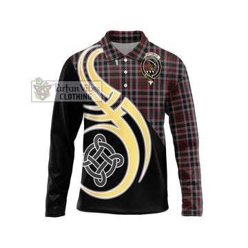 Borthwick Tartan Long Sleeve Polo Shirt with Family Crest and Celtic Symbol Style Unisex - Tartan Vibes Clothing