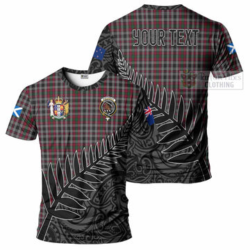 Borthwick Crest Tartan T-Shirt with New Zealand Silver Fern Half Style Kid's Shirt - Tartan Vibes Clothing