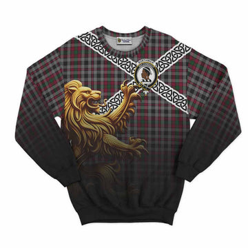 Borthwick Crest Tartan Sweatshirt with Golden Lion Emblem Celtic Style Unisex - Tartan Vibes Clothing