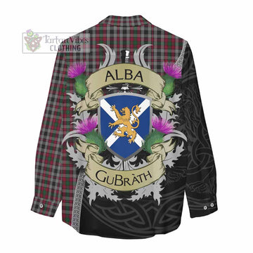 Borthwick Tartan Family Crest Women's Casual Shirt Lion Rampant Royal Thistle Shield Celtic Inspired - Tartan Vibes Clothing