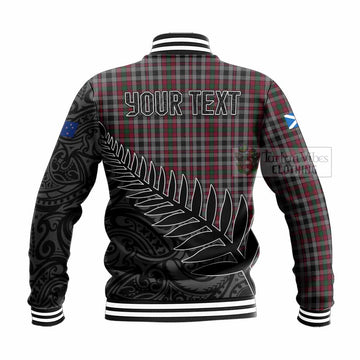 Borthwick Crest Tartan Baseball Jacket with New Zealand Silver Fern Half Style - Tartan Vibes Clothing