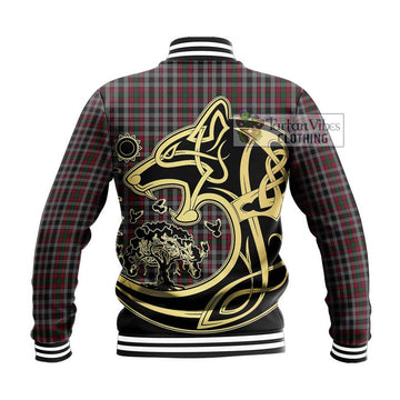 Borthwick Tartan Baseball Jacket with Family Crest Celtic Wolf Style - Tartan Vibes Clothing