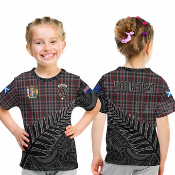 Borthwick Crest Tartan Kid T-Shirt with New Zealand Silver Fern Half Style - Tartan Vibes Clothing