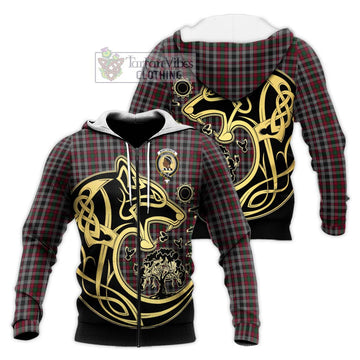 Borthwick Tartan Knitted Hoodie with Family Crest Celtic Wolf Style Unisex Knitted Zip Hoodie - Tartan Vibes Clothing