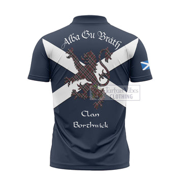 Borthwick Tartan Lion Rampant Zipper Polo Shirt Proudly Display Your Heritage with Alba Gu Brath and Clan Name - Tartan Vibes Clothing
