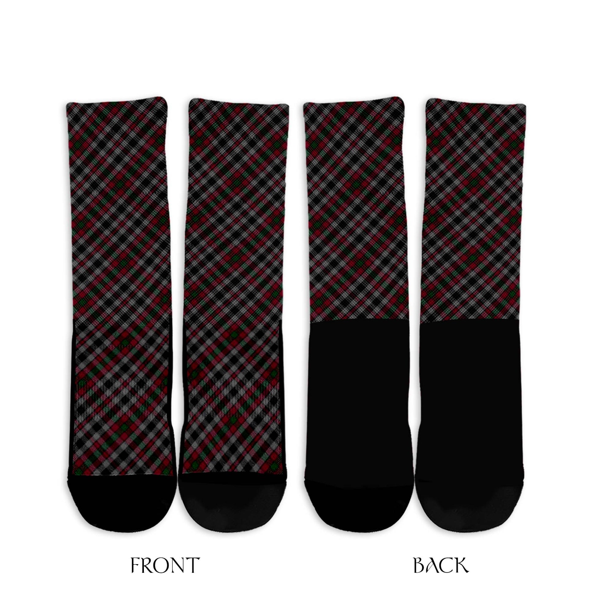 Borthwick Tartan Crew Socks Cross Tartan Style - Tartanvibesclothing