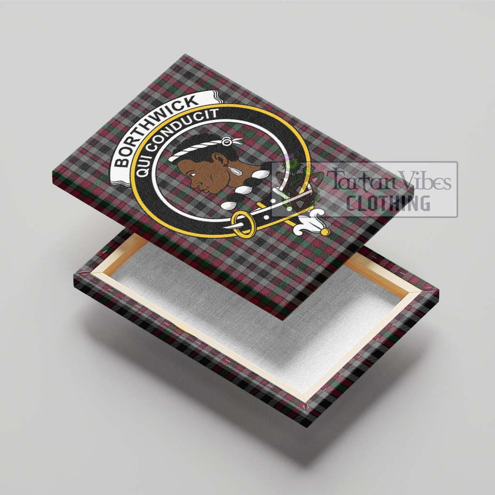 Borthwick Tartan Canvas Print Wall Art with Family Crest - Tartan Vibes Clothing