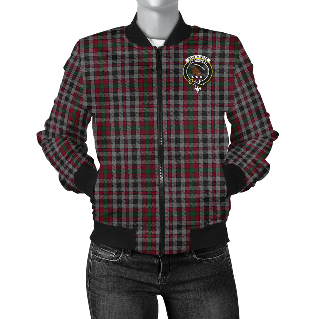 Borthwick Tartan Bomber Jacket with Family Crest - Tartanvibesclothing