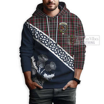 Borthwick Tartan Hoodie Featuring Thistle and Scotland Map - Tartan Vibes Clothing