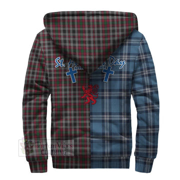 Borthwick Tartan Sherpa Hoodie Happy St. Andrew's Day Half Tartan Style - Tartan Vibes Clothing