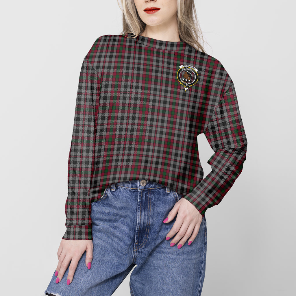 Borthwick Tartan Sweatshirt with Family Crest - Tartan Vibes Clothing