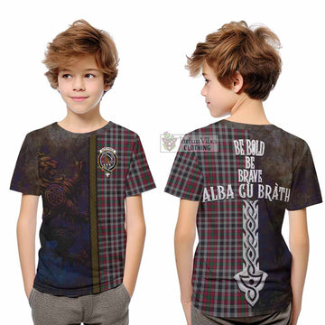 Borthwick Tartan Family Crest Kid T-Shirt Alba Gu Brath Be Brave Lion Ancient Style - Tartan Vibes Clothing