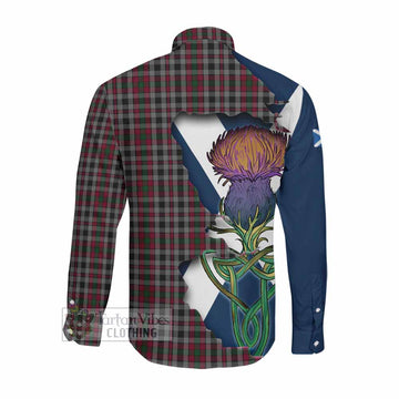 Borthwick Tartan Family Crest Long Sleeve Button Shirt Scottish Thistle Celtic Inspired Men's Shirt - Tartan Vibes Clothing