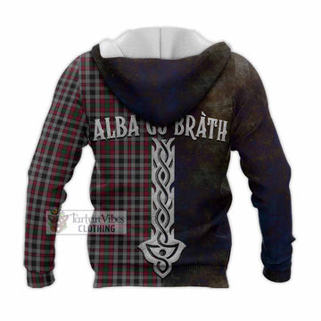 Borthwick Tartan Family Crest Knitted Hoodie Alba Gu Brath Be Brave Lion Ancient Style - Tartan Vibes Clothing