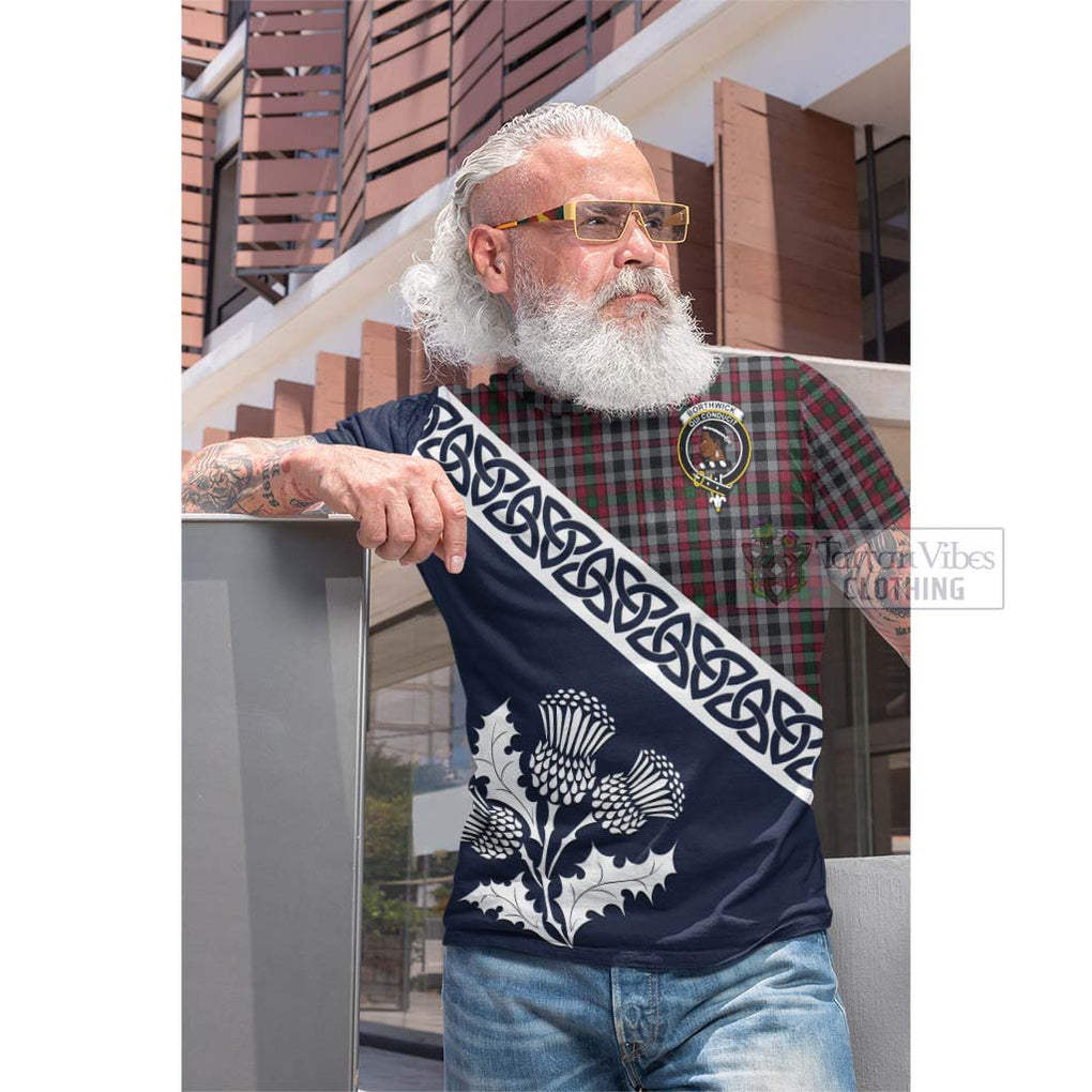 Borthwick Tartan Cotton T-shirt Featuring Thistle and Scotland Map Men's Shirt - Tartan Vibes Clothing