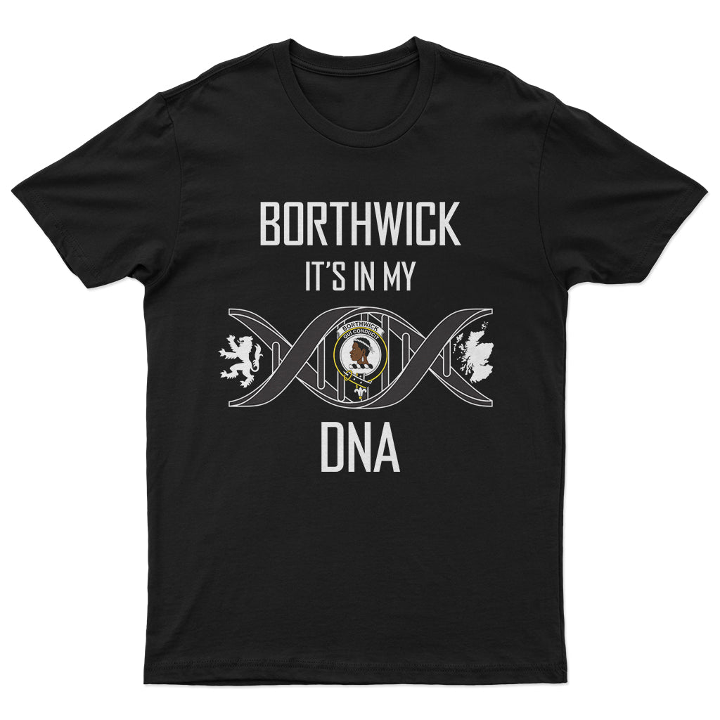 Borthwick Family Crest DNA In Me Mens T Shirt - Tartanvibesclothing