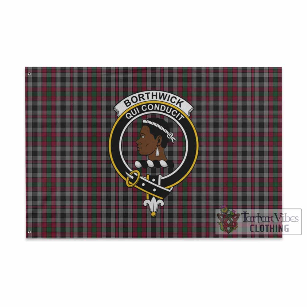 Borthwick Tartan House Flag with Family Crest - Tartan Vibes Clothing