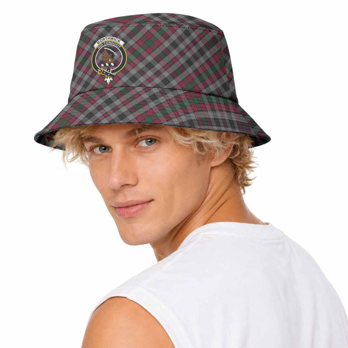 Borthwick Tartan Bucket Hat with Family Crest - Tartan Vibes Clothing