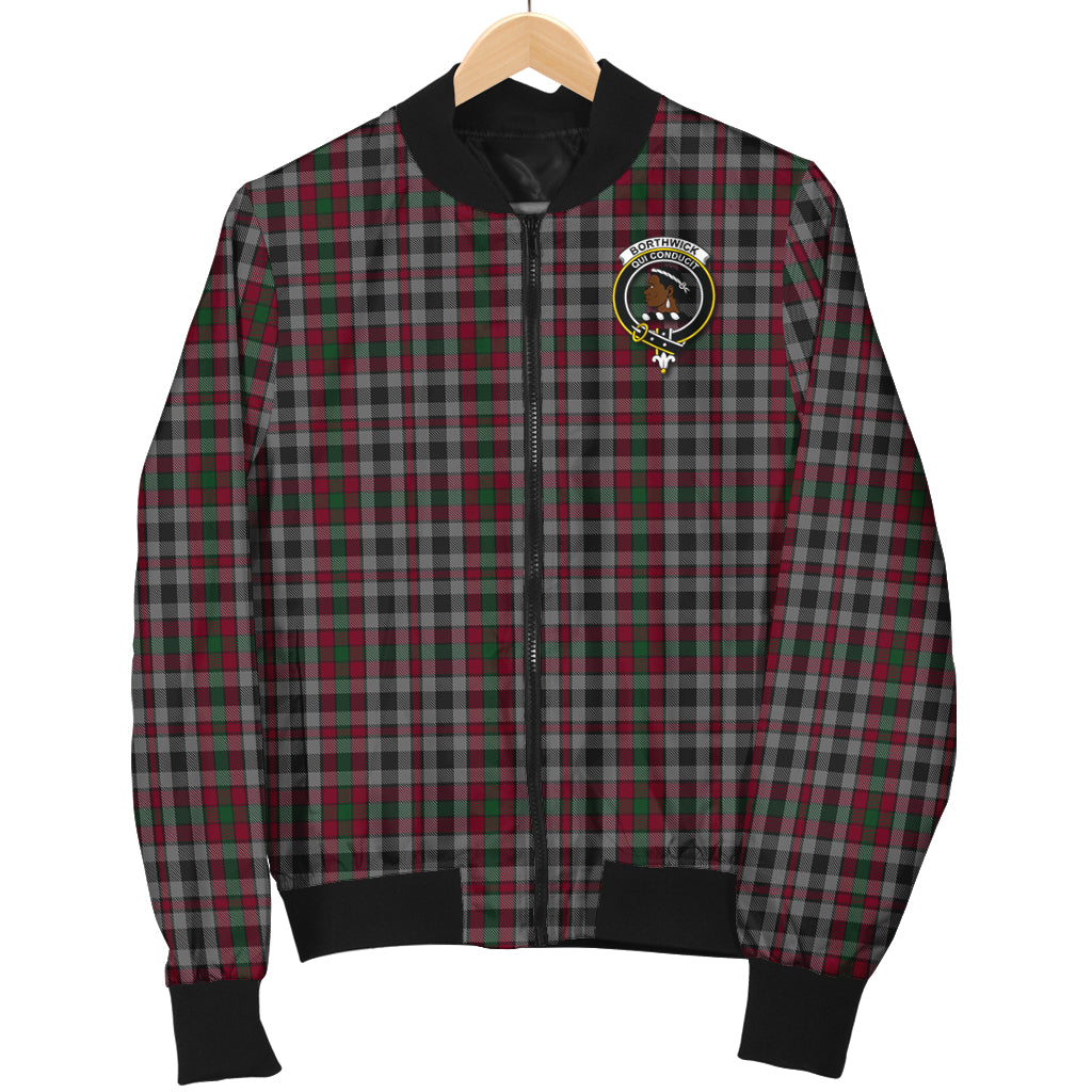 Borthwick Tartan Bomber Jacket with Family Crest - Tartanvibesclothing