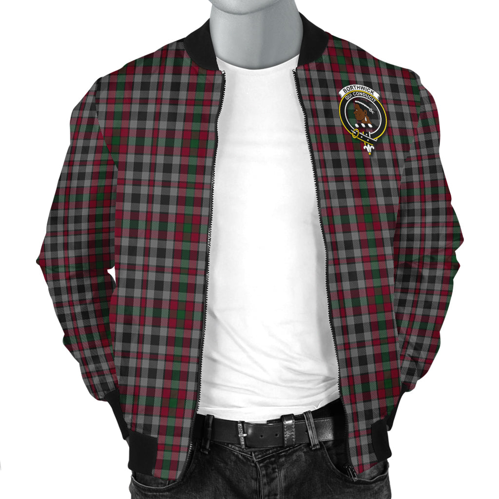 Borthwick Tartan Bomber Jacket with Family Crest - Tartanvibesclothing